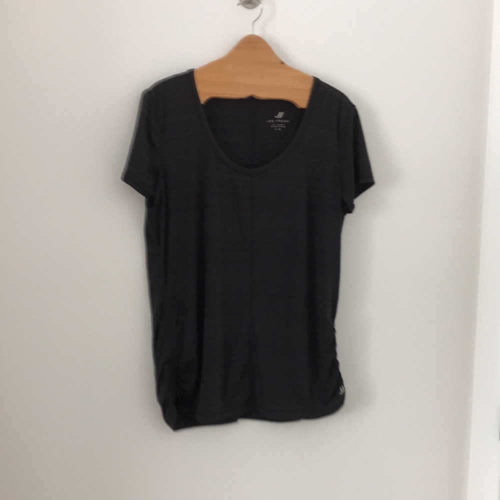 Joe Fresh XL Athletic Short Sleeve Black Work Out Shirt